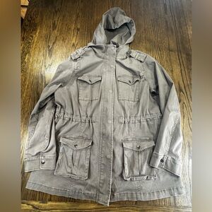 Market & Spruce Gray Military Field Jacket